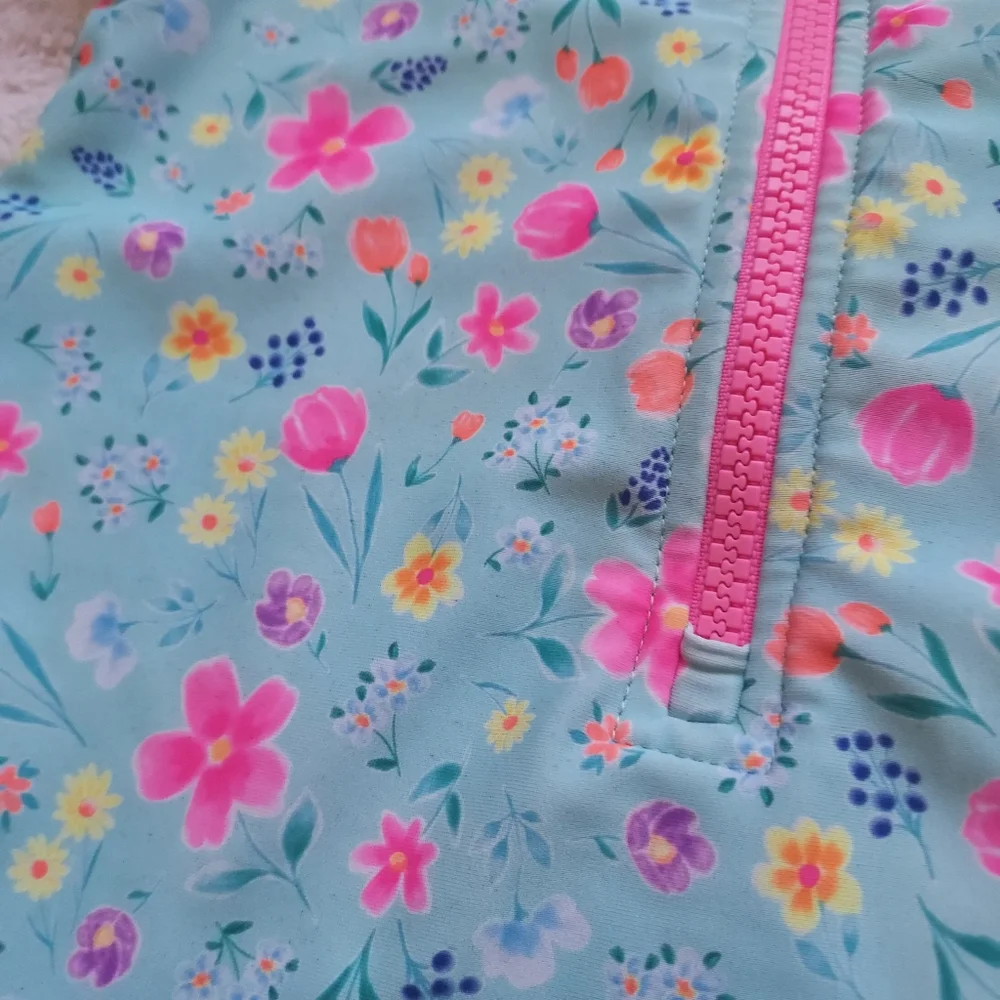 LC Waikiki Floral Toddler Swimsuit Romper Rashguard 24-36mo Beach Pool Summer